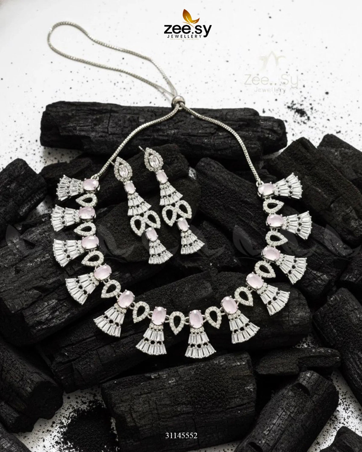 Baguette Fringe Tassel Necklace Set - Zeesy Jewellery