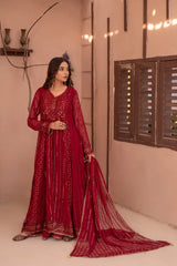 Noor E Mahal by Madiha Gohar Stitched Formals Suit-Mah e Rukh | 3pc Embriodered