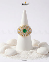 Majestic Geometric Gemstone Ring