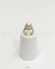 Majestic Double Halo Crown Ring Pearl - Zeesy Jewellery