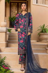 Malika By Sada Bahar Stitched 3 Piece Emb Festive Vol-05 Suit-EMB-2127-Blue