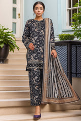 Malika by Sada Bahar Stitched 3 Piece Emb Festive Suit-D-4005-Black