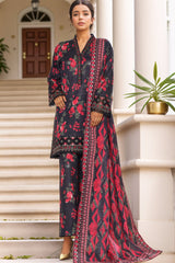 Malika By Sada Bahar Stitched 3 Piece Cutwork Khaddar Vol-01 Suit-5739-Black