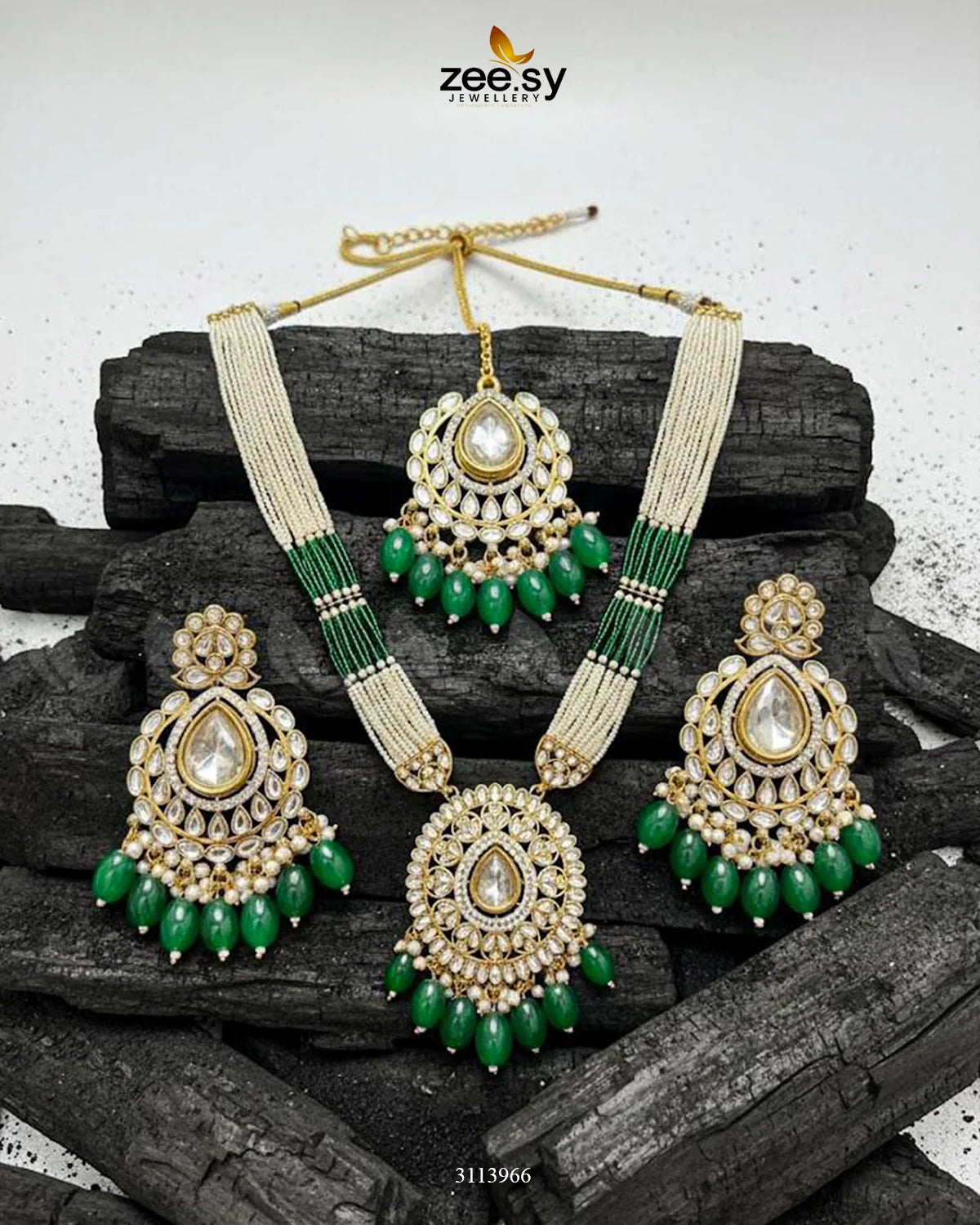 Maranta Malla Set Green - Zeesy Jewellery