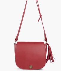 RTW Creation - Maroon foldover saddle bag
