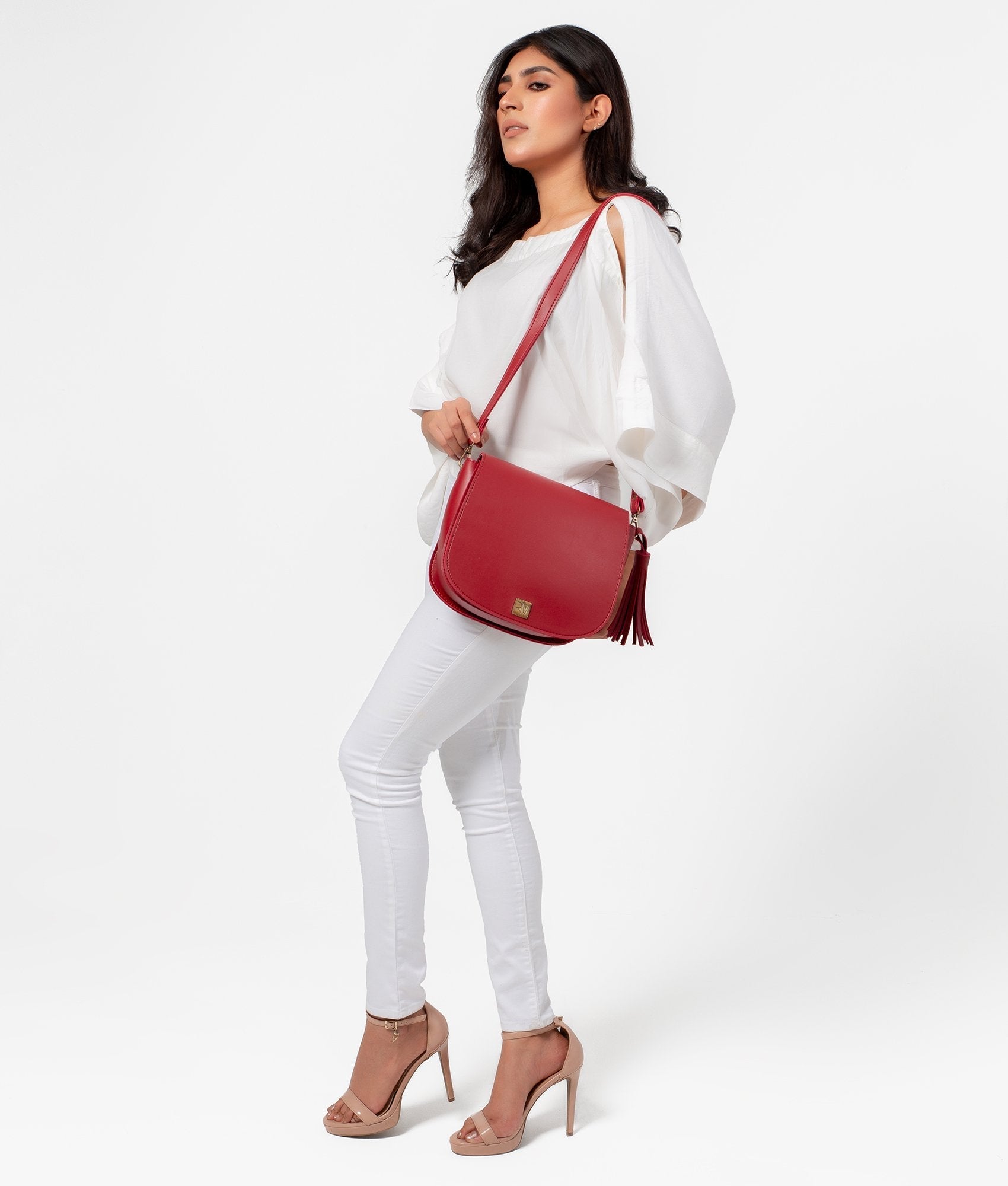 RTW Creation - Maroon foldover saddle bag