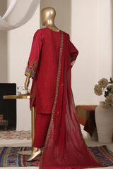 Khombi Stitched 3 Piece Luxury Formals Suit-Rain-Maroon