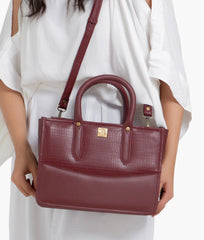 RTW Creation - Maroon crocodile satchel bag