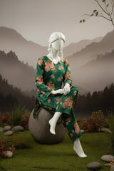 Doriya Luxe By Almeerah Stitched 2 Piece Premium Bana Dora Lawn Collection'2025-Meadow Green Aura