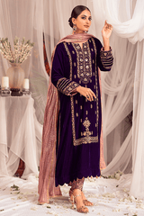 Bagh-E-Makhmal By Zaaviay Stitched Velvet Mehlika (Three Piece)