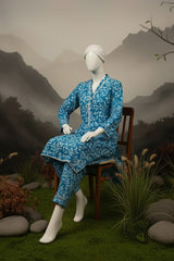 Doriya Luxe By Almeerah Stitched 2 Piece Premium Bana Dora Lawn Collection'2025-Mid Blue Tranquil