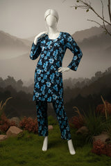 Doriya Luxe By Almeerah Stitched 2 Piece Premium Bana Dora Lawn Collection'2025-Midnight Blue Muse