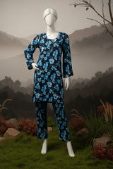 Doriya Luxe By Almeerah Stitched 2 Piece Premium Bana Dora Lawn Collection'2025-Midnight Blue Muse