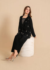 Luxe A Velvet Affair By Stitch Vibes Stitched Winter Suit-Midnight Spark Dress