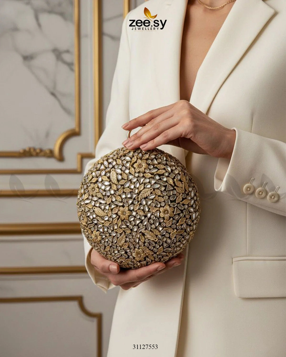 Midnight Sunburst Floral Ball Bag - Zeesy Jewellery