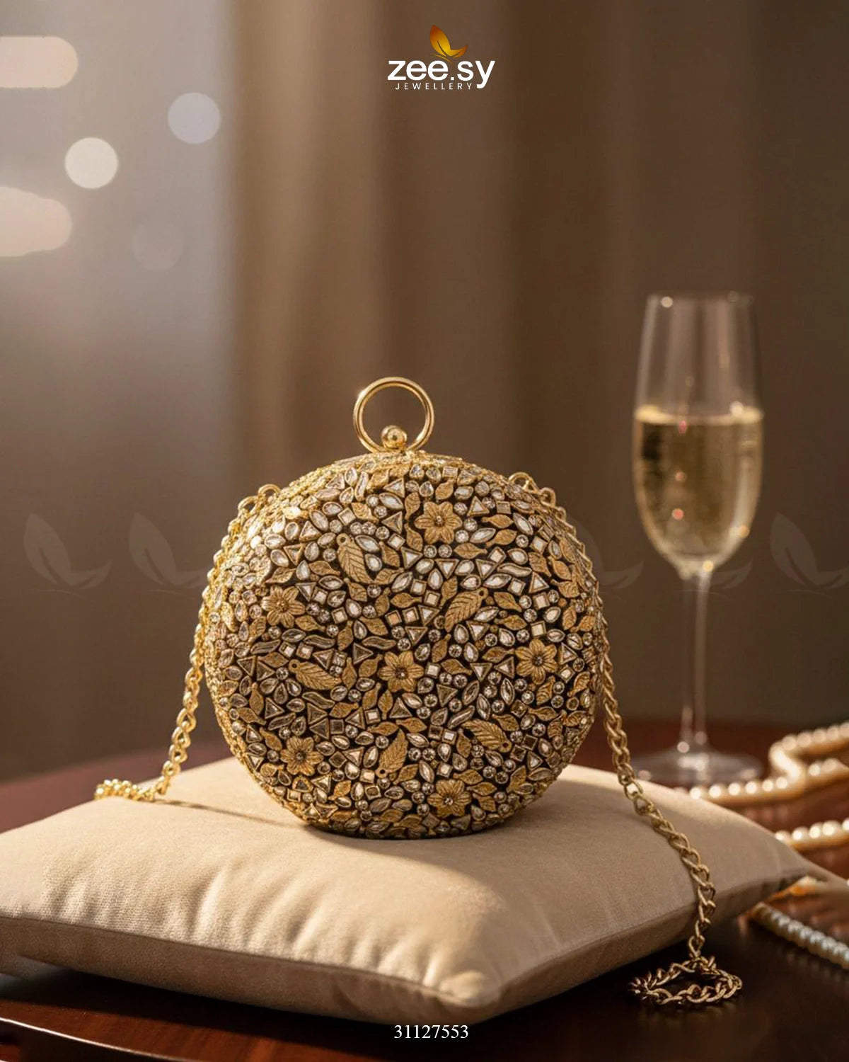 Midnight Sunburst Floral Ball Bag - Zeesy Jewellery