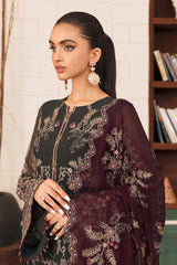 Flossie Unstitched 3 Piece Formals Executive Vol-05 Collection'2025-Crimson Charcoal Grey