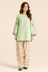 Madiha Gohar Stitched 2 Piece Lawn Suit-Mint Fleur