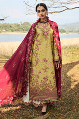 Hussain Rehar Unstitched 3 Piece Luxury Lawn Suit-Minted