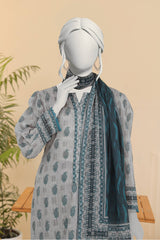 Summer Bloom Edition By Almeerah Unstitched 3 Piece Digital Printed Lawn Collection'2025-Misty Grey Petals