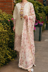 Hemline Odyssey By Mushq Unstitched 3 Piece Luxury Emb Lawn Suit-HMC-08-Mocha Muse