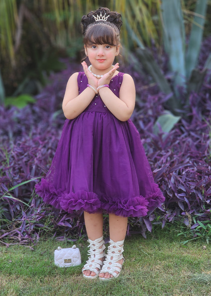 Fairy Bloom by Modest Stitched kids Formals Frock Collection'2025-Violet
