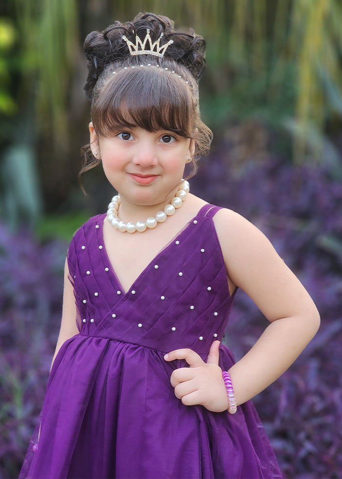 Fairy Bloom by Modest Stitched kids Formals Frock Collection'2025-Violet