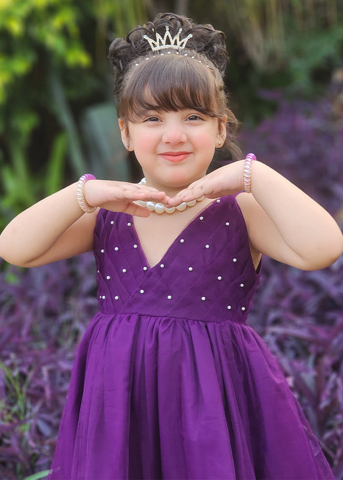 Fairy Bloom by Modest Stitched kids Formals Frock Collection'2025-Violet