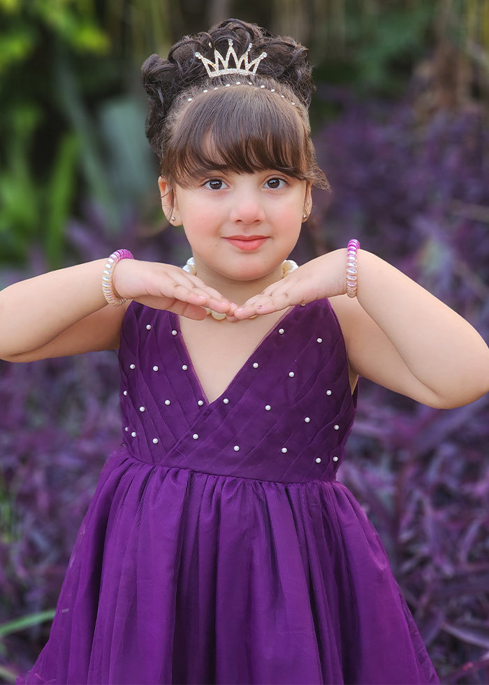 Fairy Bloom by Modest Stitched kids Formals Frock Collection'2025-Violet