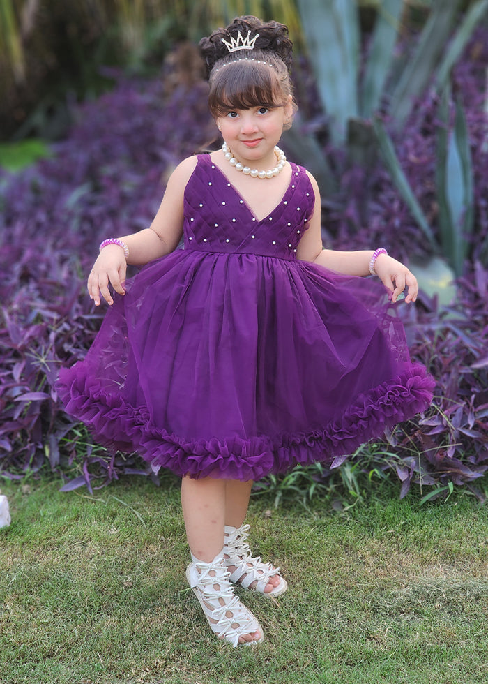 Fairy Bloom by Modest Stitched kids Formals Frock Collection'2025-Violet