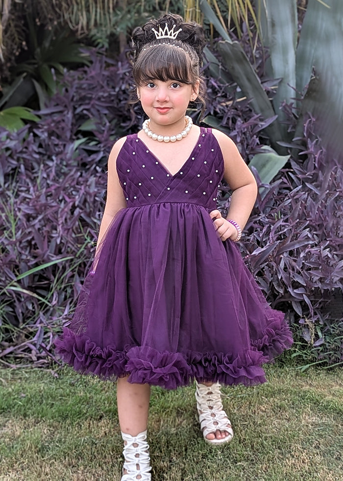Fairy Bloom by Modest Stitched kids Formals Frock Collection'2025-Violet