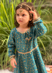 Modest Stitched 3 Piece Festive Edit Suit-Blue Ice