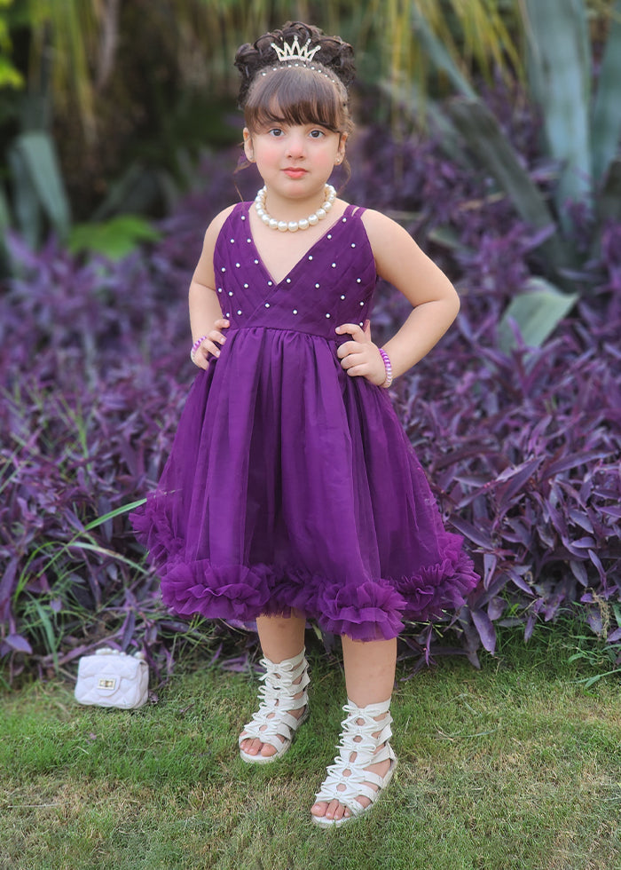 Fairy Bloom by Modest Stitched kids Formals Frock Collection'2025-Violet