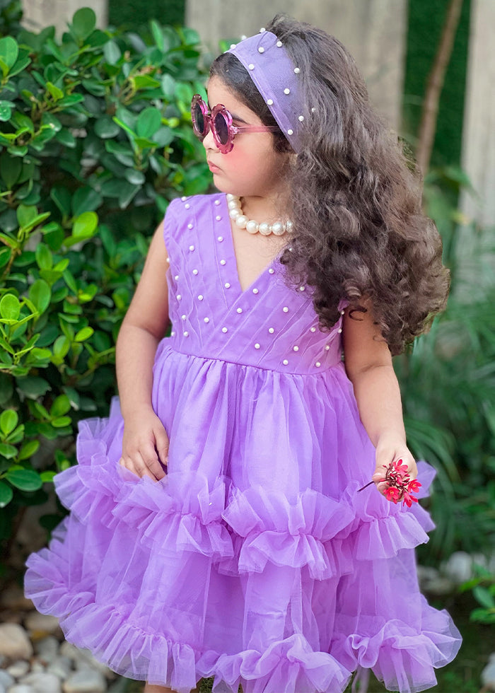 Fairy Bloom by Modest Stitched kids Formals Frock Collection'2025-Lilac Pearl