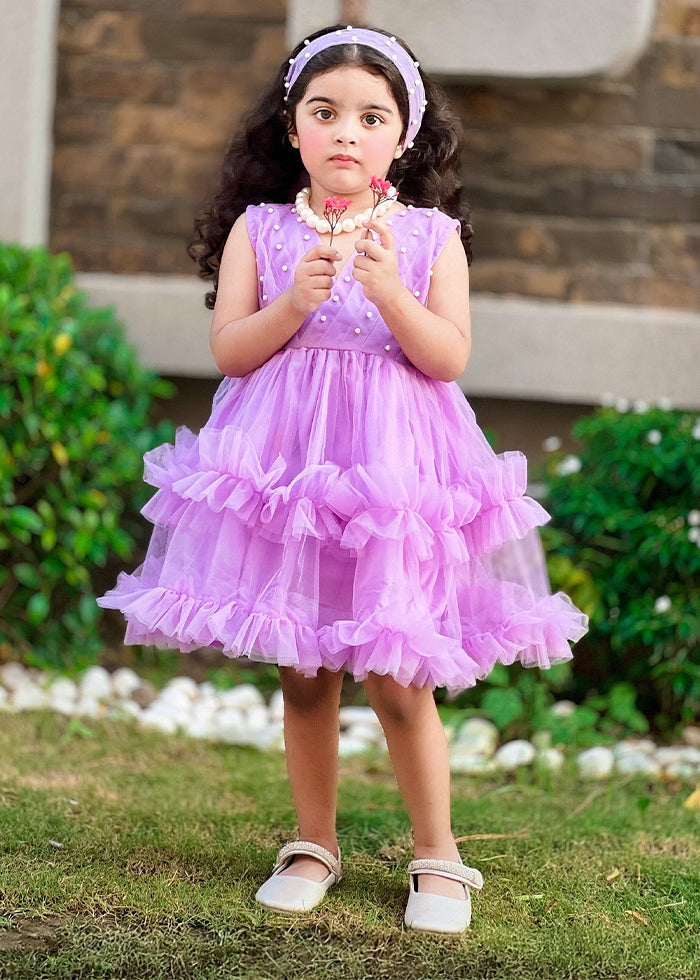Fairy Bloom by Modest Stitched kids Formals Frock Collection'2025-Lilac Pearl