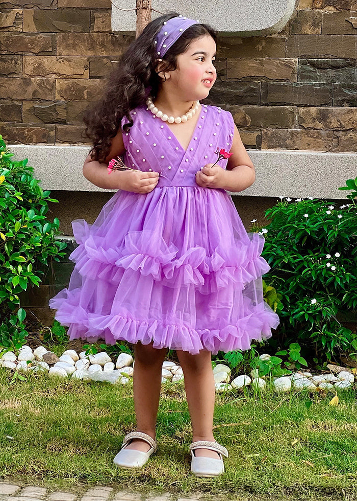 Fairy Bloom by Modest Stitched kids Formals Frock Collection'2025-Lilac Pearl