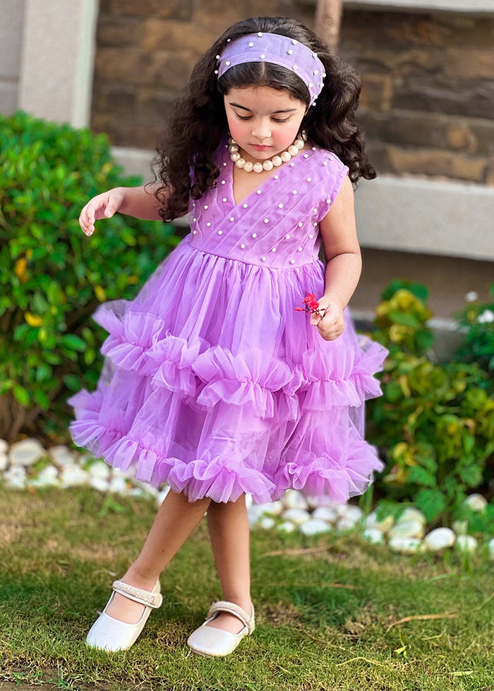Fairy Bloom by Modest Stitched kids Formals Frock Collection'2025-Lilac Pearl