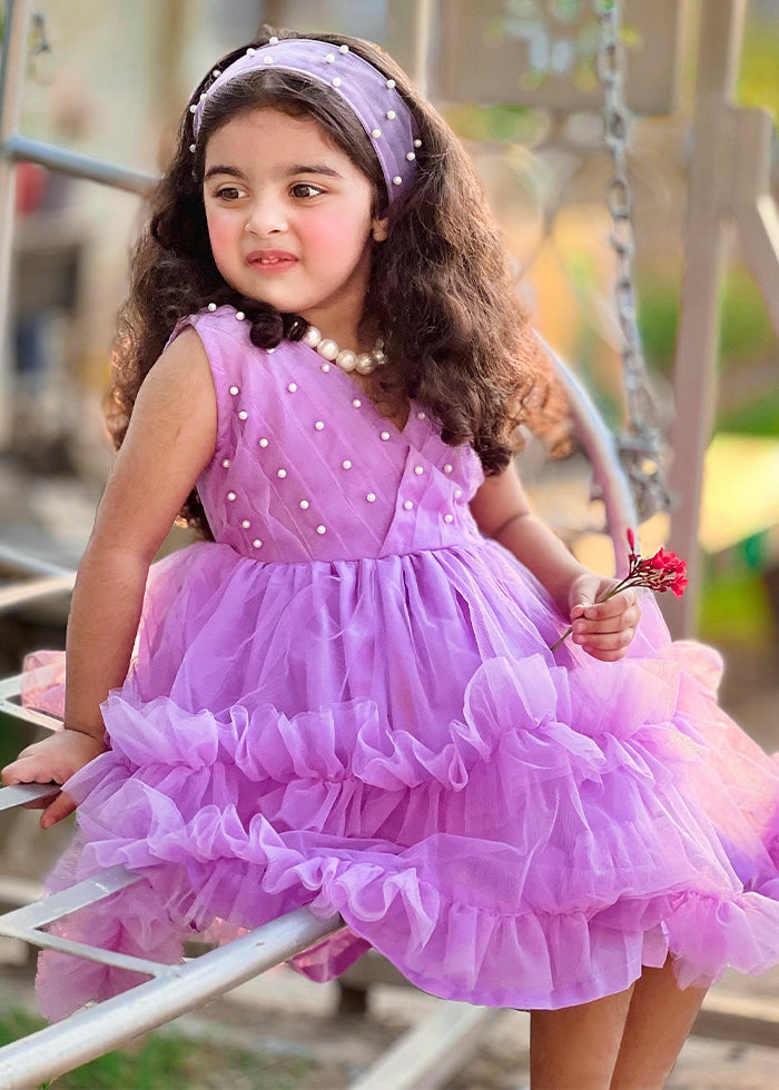 Fairy Bloom by Modest Stitched kids Formals Frock Collection'2025-Lilac Pearl