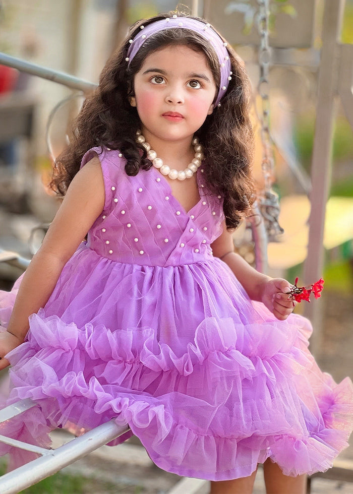 Fairy Bloom by Modest Stitched kids Formals Frock Collection'2025-Lilac Pearl