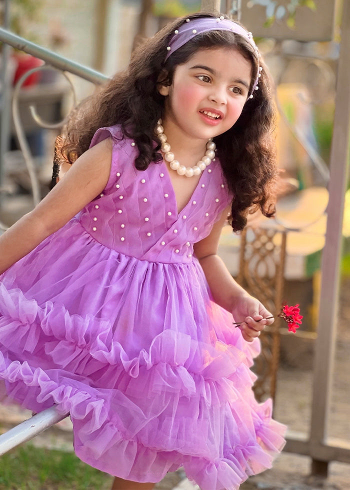 Fairy Bloom by Modest Stitched kids Formals Frock Collection'2025-Lilac Pearl