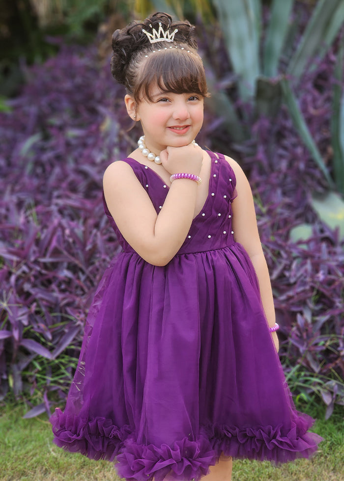 Fairy Bloom by Modest Stitched kids Formals Frock Collection'2025-Violet
