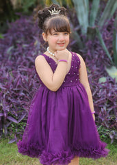 Fairy Bloom by Modest Stitched kids Formals Frock Collection'2025-Violet