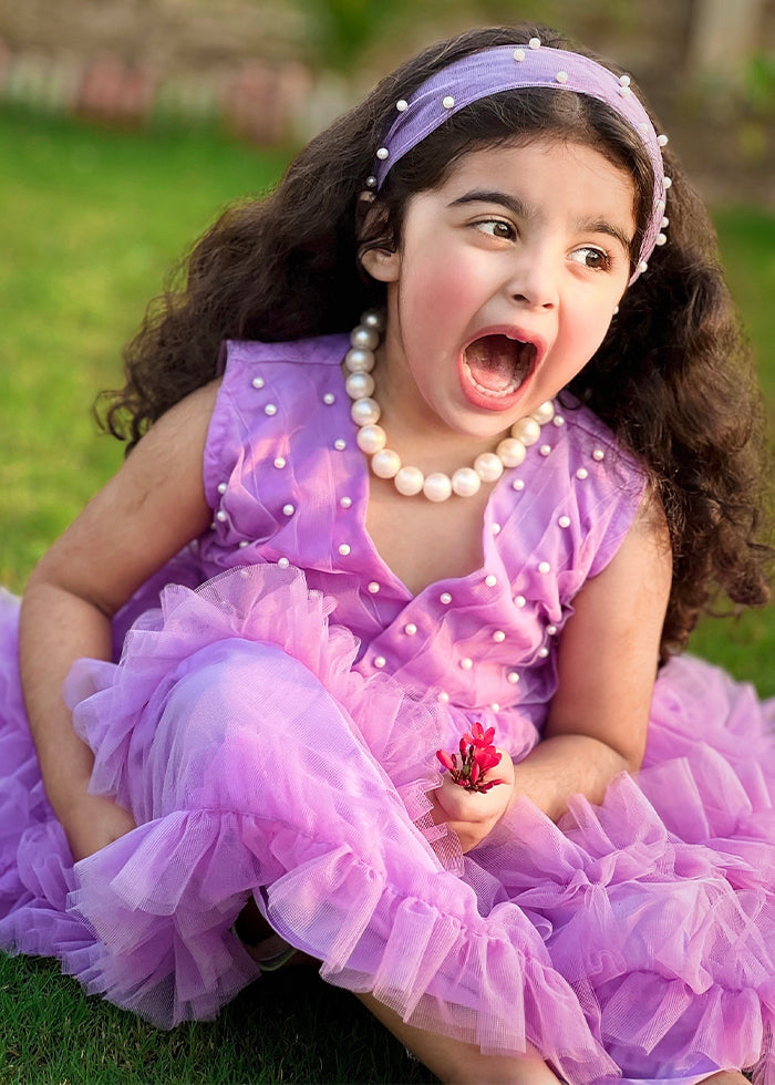 Fairy Bloom by Modest Stitched kids Formals Frock Collection'2025-Lilac Pearl