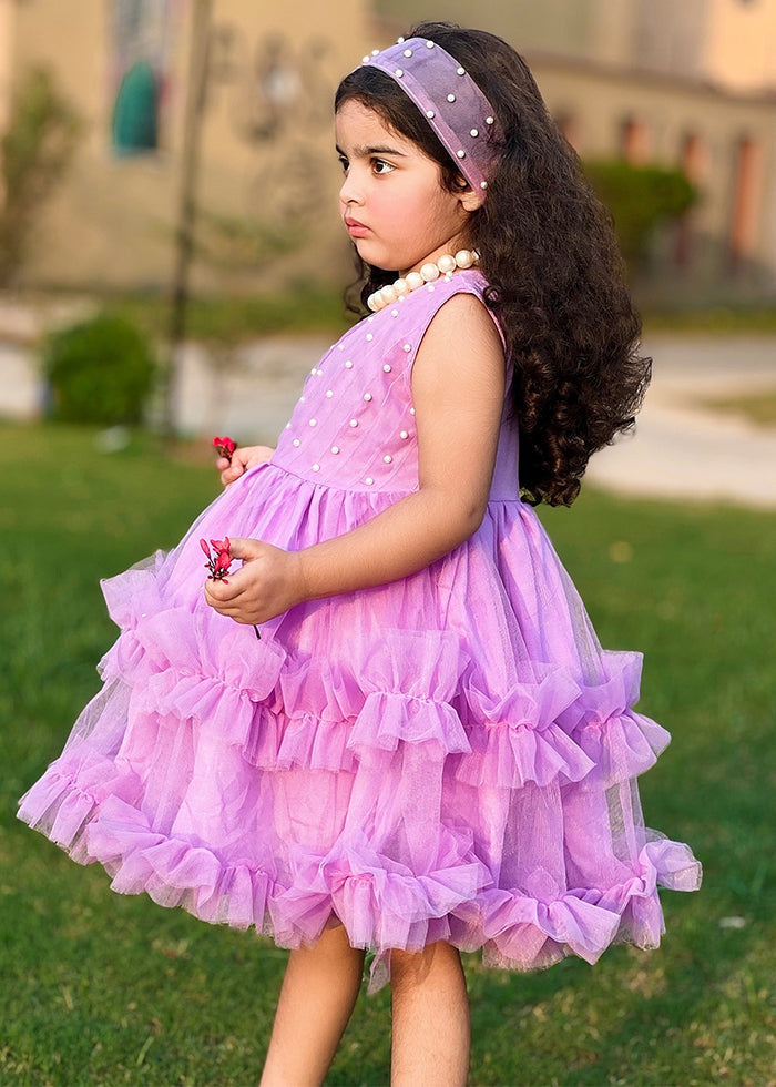Fairy Bloom by Modest Stitched kids Formals Frock Collection'2025-Lilac Pearl
