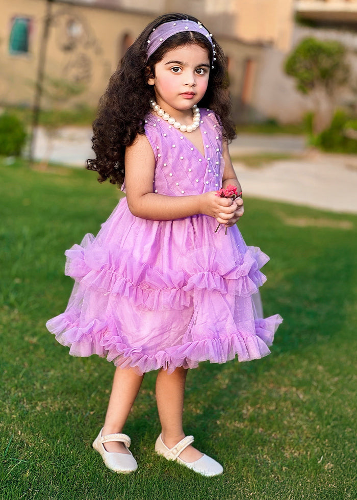 Fairy Bloom by Modest Stitched kids Formals Frock Collection'2025-Lilac Pearl
