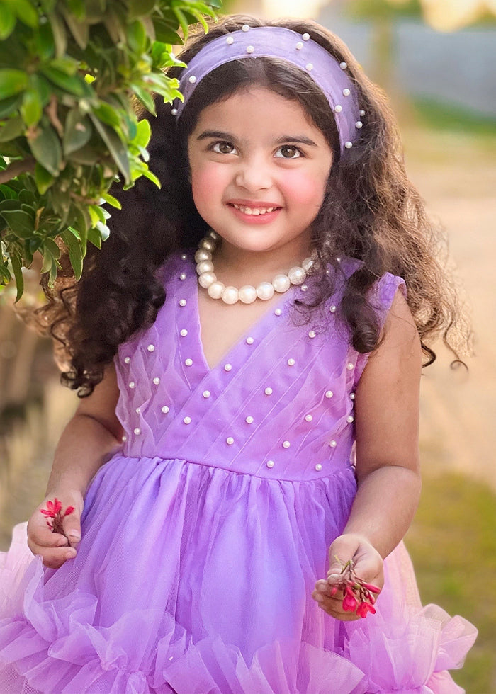 Fairy Bloom by Modest Stitched kids Formals Frock Collection'2025-Lilac Pearl