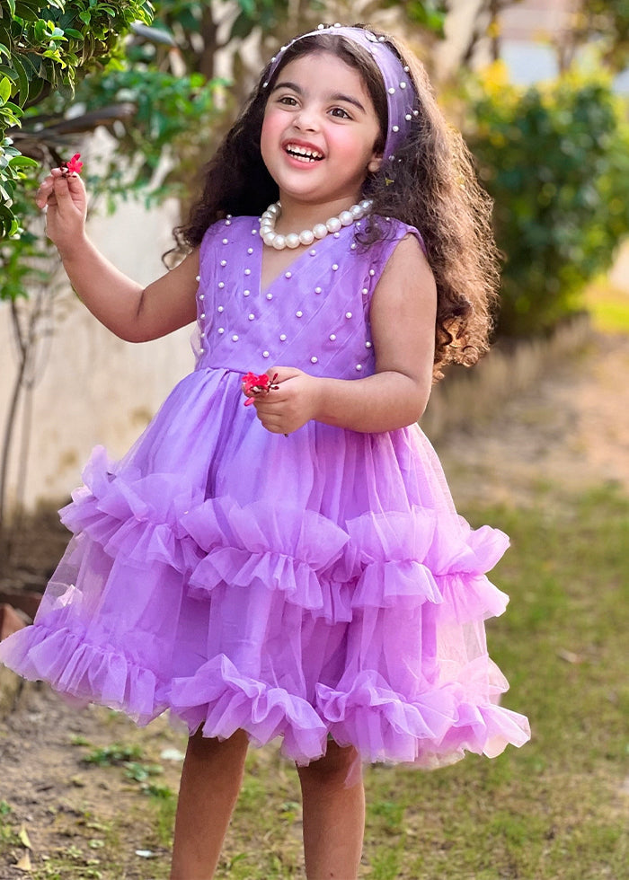 Fairy Bloom by Modest Stitched kids Formals Frock Collection'2025-Lilac Pearl