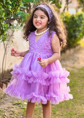 Fairy Bloom by Modest Stitched kids Formals Frock Collection'2025-Lilac Pearl