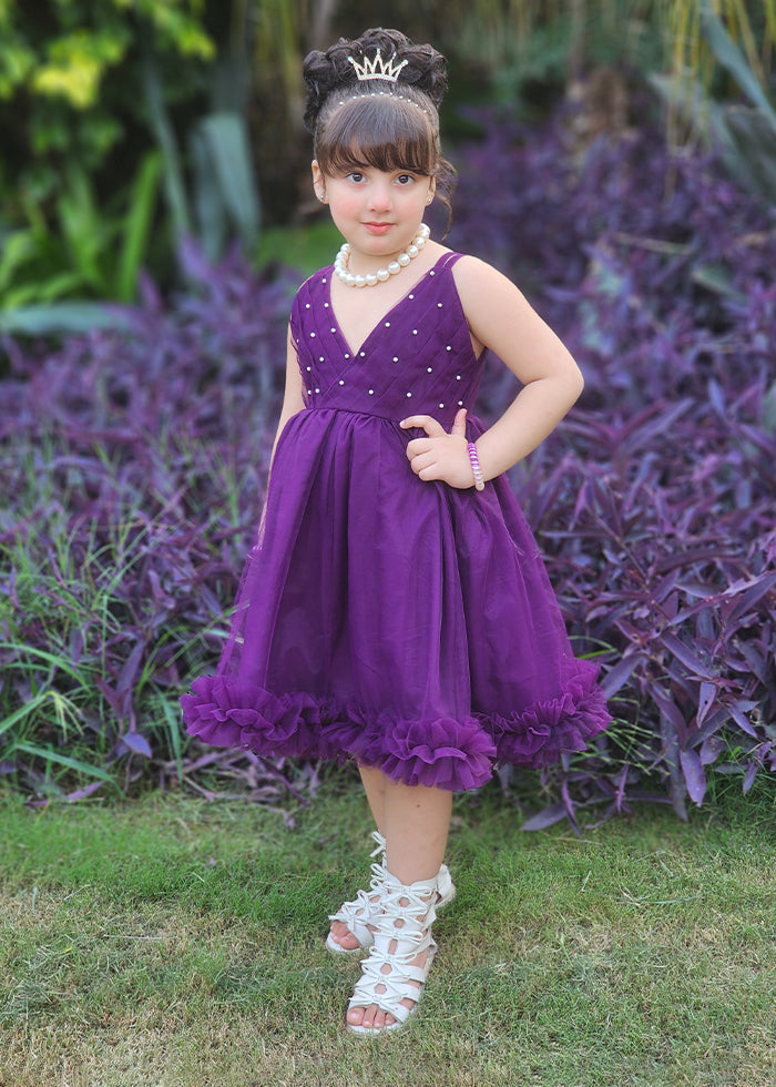 Fairy Bloom by Modest Stitched kids Formals Frock Collection'2025-Violet