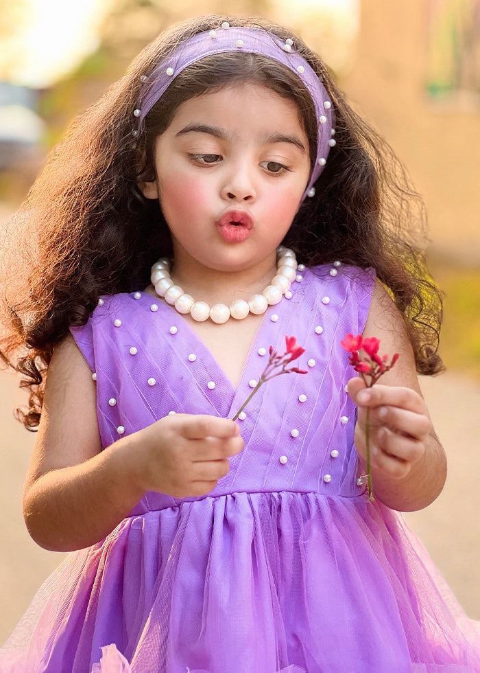 Fairy Bloom by Modest Stitched kids Formals Frock Collection'2025-Lilac Pearl
